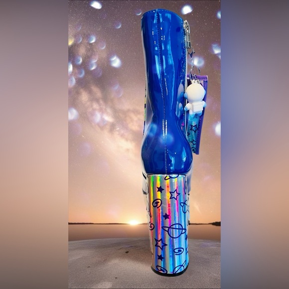 NWT Size 6 Spaceman Supernova Platform Boots Dolls Kill Koi in Purple - Picture 4 of 11